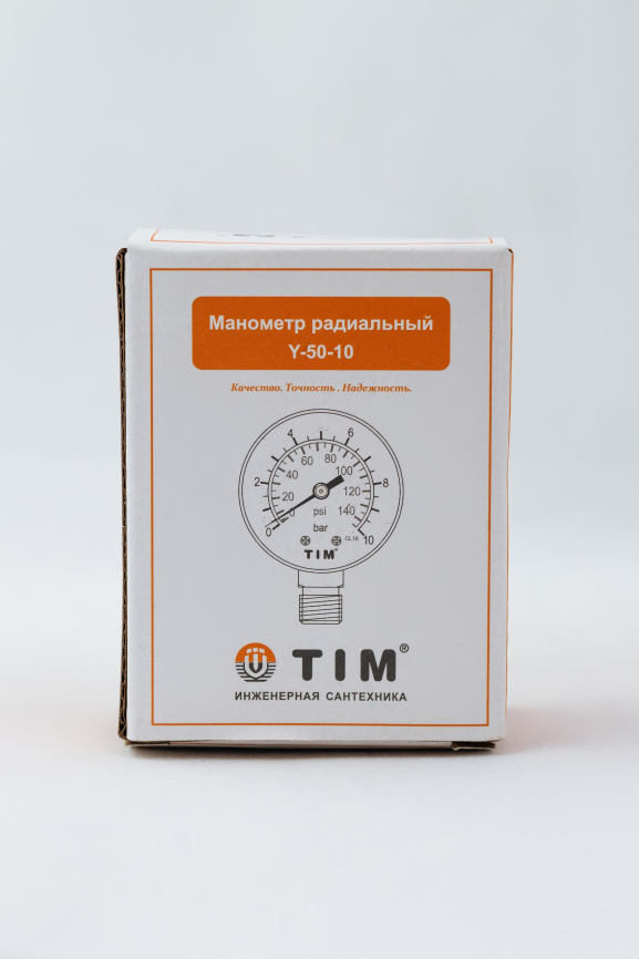 Манометр для воды радиальный 10 бар 1/4 HP TIM фото 4